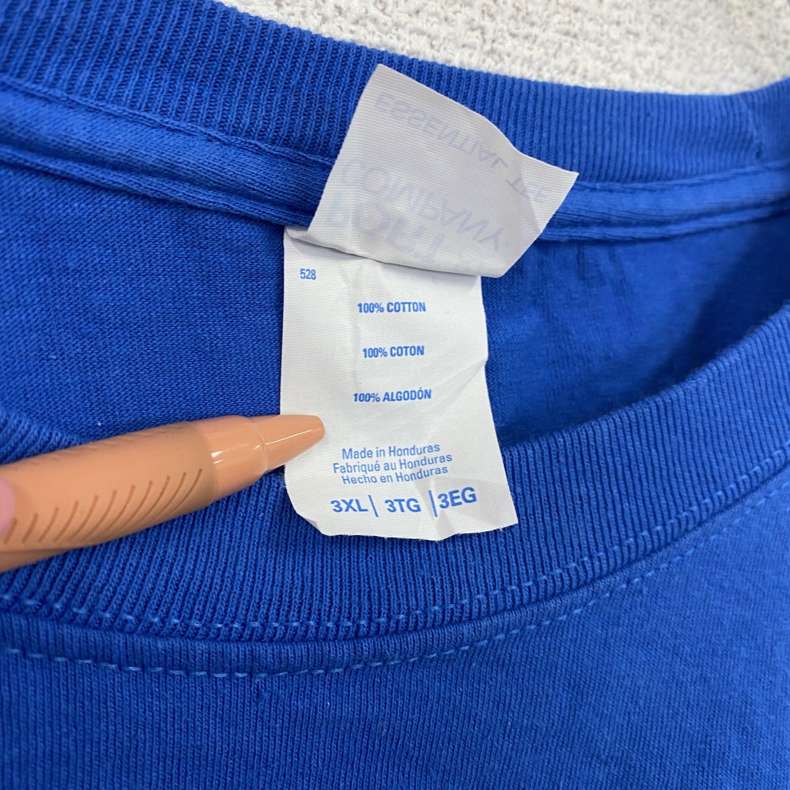 古着 used　PORT&COMPANY　長袖プリントTシャツ　ロンT　バレーボール　コットン100％　青　3XLサイズ