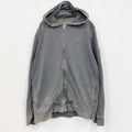 古着 used　LACOSTE　EARNEST SWEWN　ラコステ　長袖フードパーカー　レトロデザイン　フルジップ　グレー　灰　