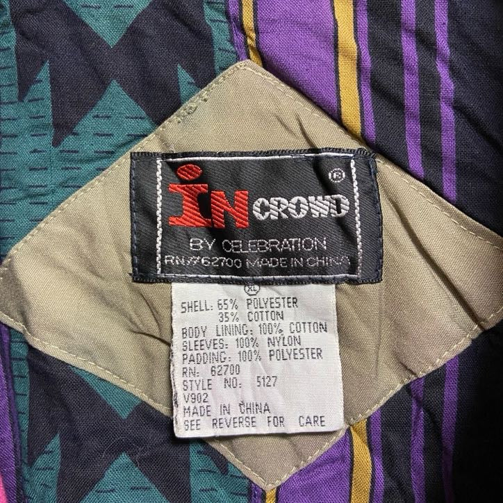 古着 used　IN CROWD　長袖ハイネックブルゾン　厚手アウター　ベージュ　黄土色　秋冬服　ビッグシルエット　XLサイズ