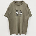 90s～　ALMA MATER　アルママーテル　半袖プリントTシャツ　英字プリント　ヴィンテージ　茶　ブラウン　XLサイズ