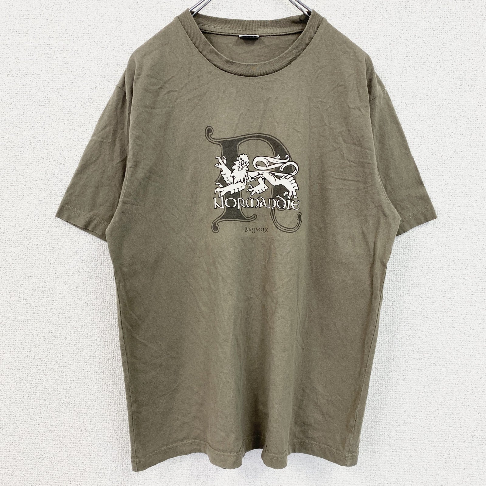 90s～　ALMA MATER　アルママーテル　半袖プリントTシャツ　英字プリント　ヴィンテージ　茶　ブラウン　XLサイズ