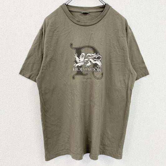 90s～　ALMA MATER　アルママーテル　半袖プリントTシャツ　英字プリント　ヴィンテージ　茶　ブラウン　XLサイズ