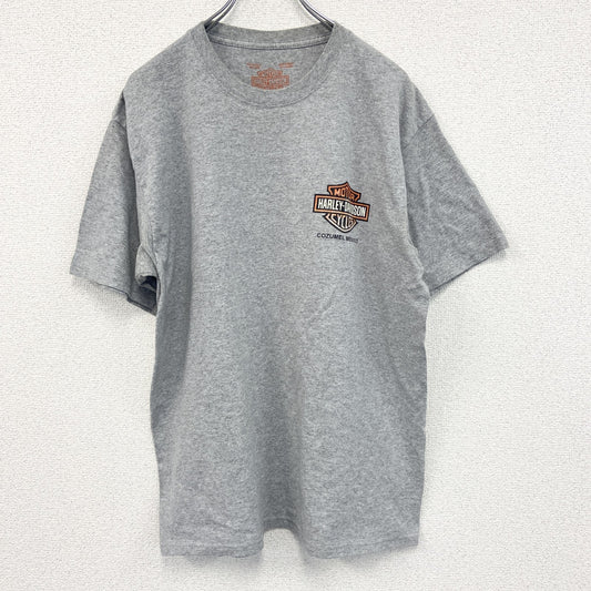 古着 used　HARLEY DAVIDSON　ハーレーダビッドソン　半袖両面プリントTシャツ　灰色　グレー　Lサイズ