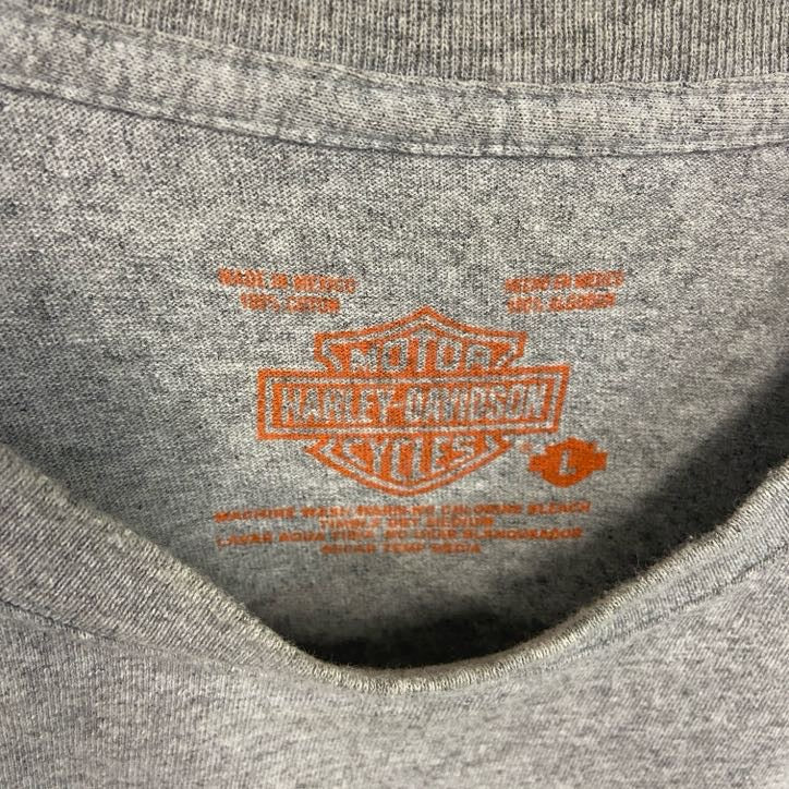 古着 used　HARLEY DAVIDSON　ハーレーダビッドソン　半袖両面プリントTシャツ　灰色　グレー　Lサイズ