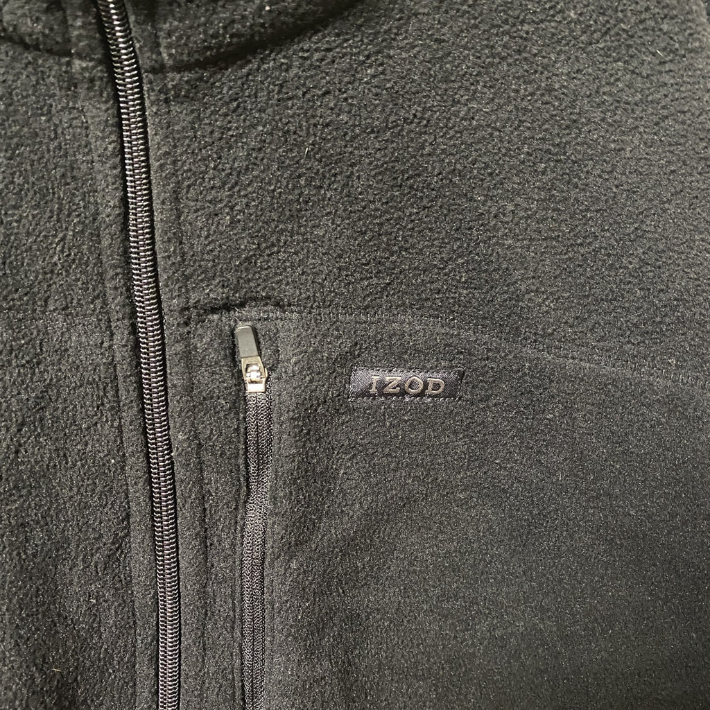 IZOD　アイゾッド　フリースジャケット/ボアジャケット　ワンポイント　黒　ブラック　2XLTサイズ　オーバーサイズ　2XLサイズ