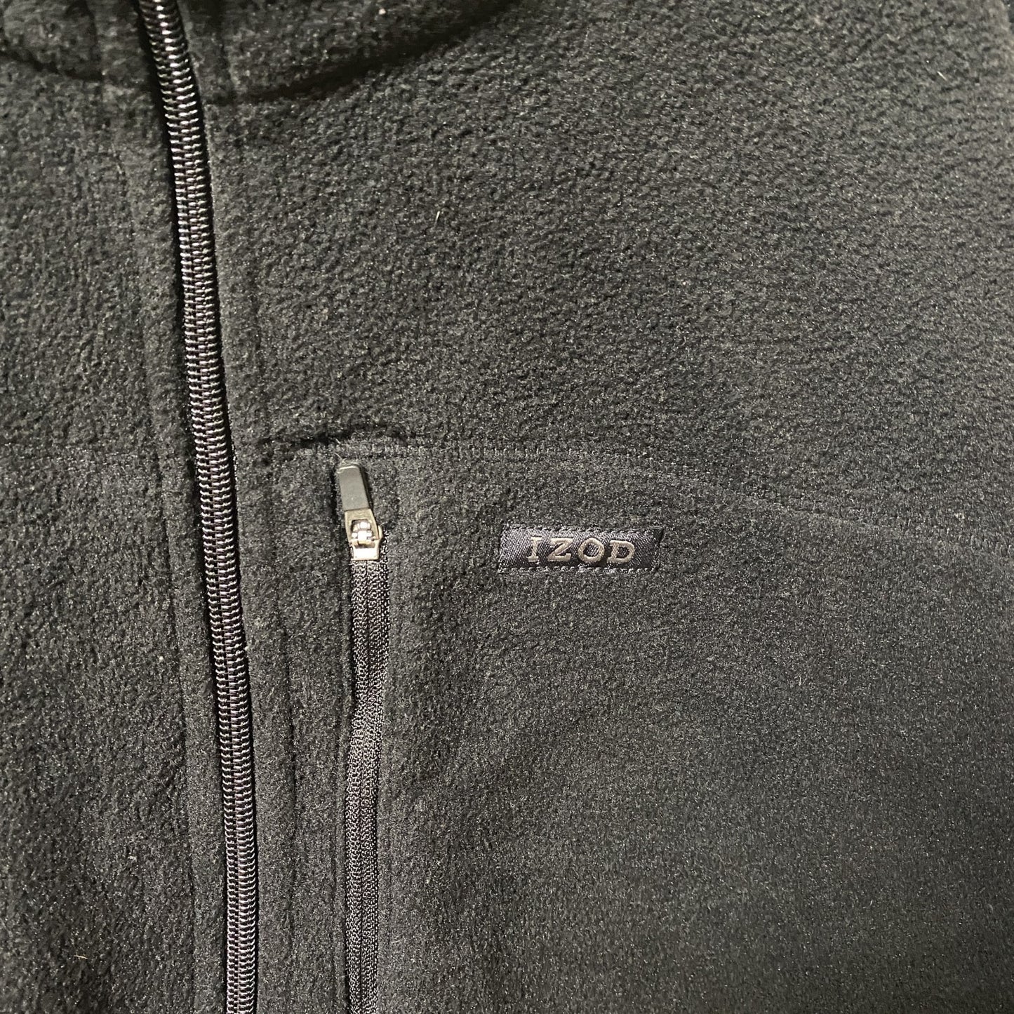 IZOD　アイゾッド　フリースジャケット/ボアジャケット　ワンポイント　黒　ブラック　2XLTサイズ　オーバーサイズ　2XLサイズ
