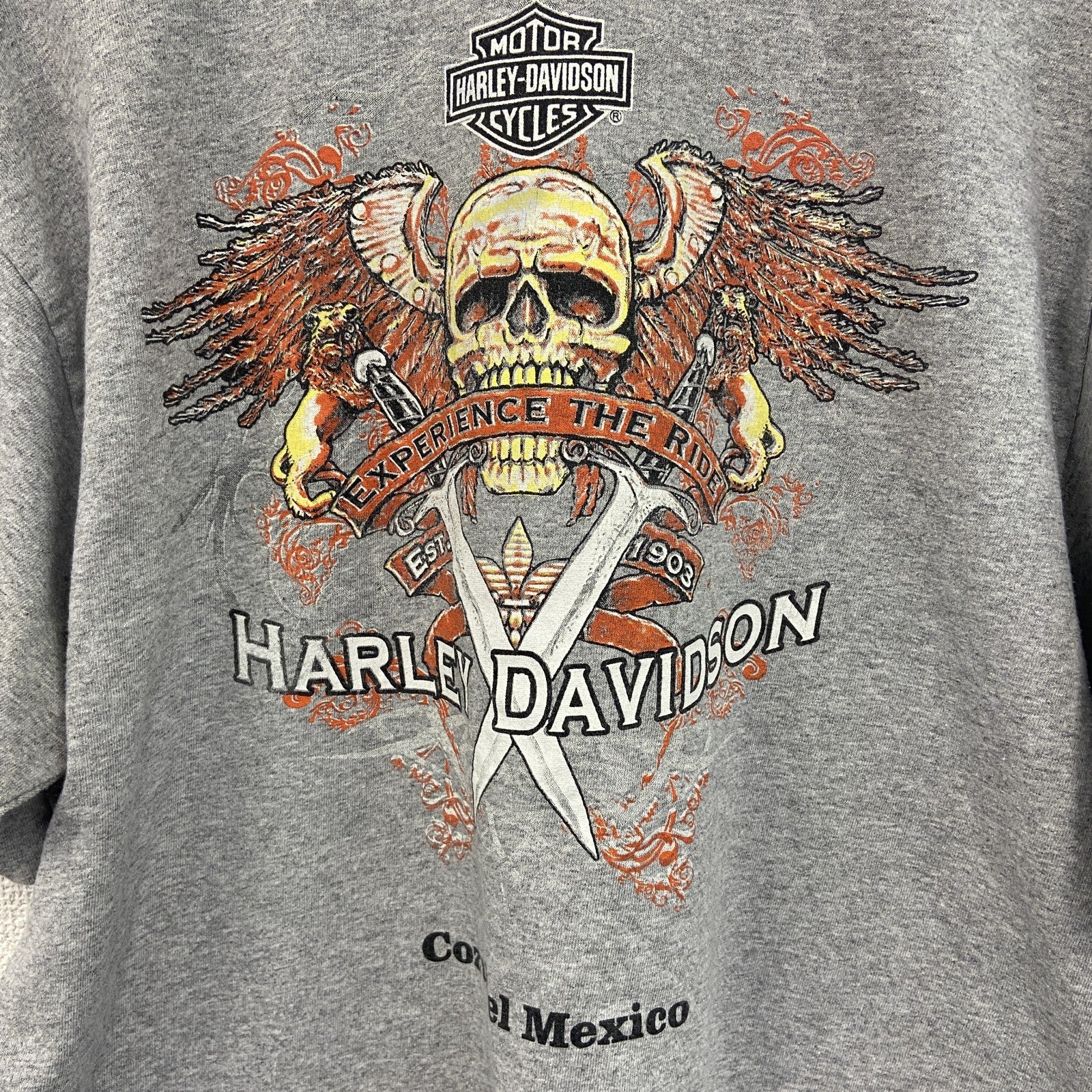 古着 used　HARLEY DAVIDSON　ハーレーダビッドソン　半袖両面プリントTシャツ　灰色　グレー　Lサイズ