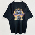 PADMA　半袖バックプリントアニマルTシャツ　Route66　イーグル　ハーレーダビッドソン風　クルーネック　黒　ブラック　XLサイズ
