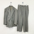 LANVIN　ランバン　ダブルスーツ　セットアップ　ヴィンテージ　グレー　カーキ　Sサイズ