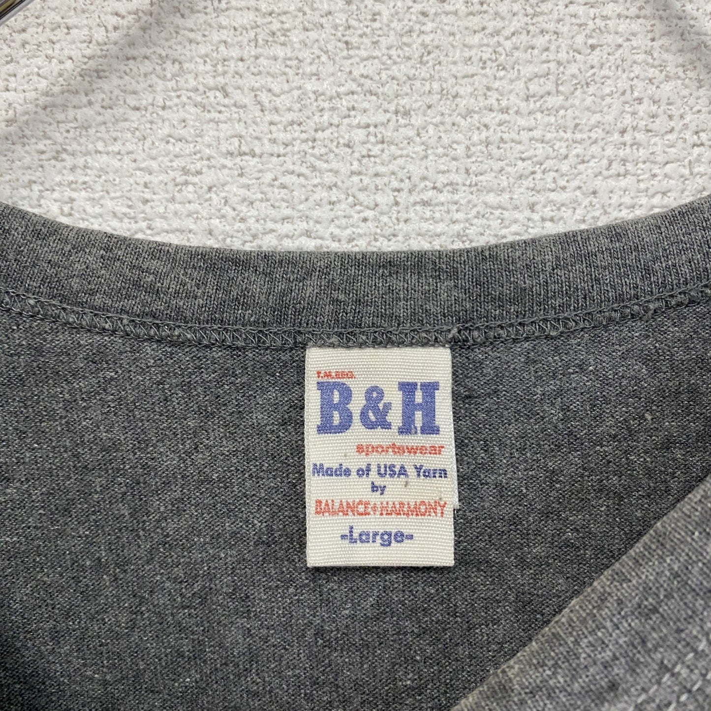 BALANCE＆HARMONY　バランスアンドハーモニー　半袖プリントTシャツ　シングルステッチ　グレー　Mサイズ