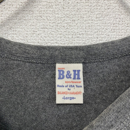 BALANCE＆HARMONY　バランスアンドハーモニー　半袖プリントTシャツ　シングルステッチ　グレー　Mサイズ