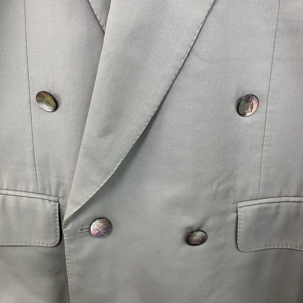 LANVIN　ランバン　ダブルスーツ　セットアップ　ヴィンテージ　グレー　カーキ　Sサイズ