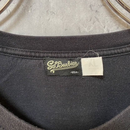 古着 used　USA製　半袖プリントTシャツ　蛇柄　黒　ブラック　レトロデザイン　クルーネック　XLサイズ