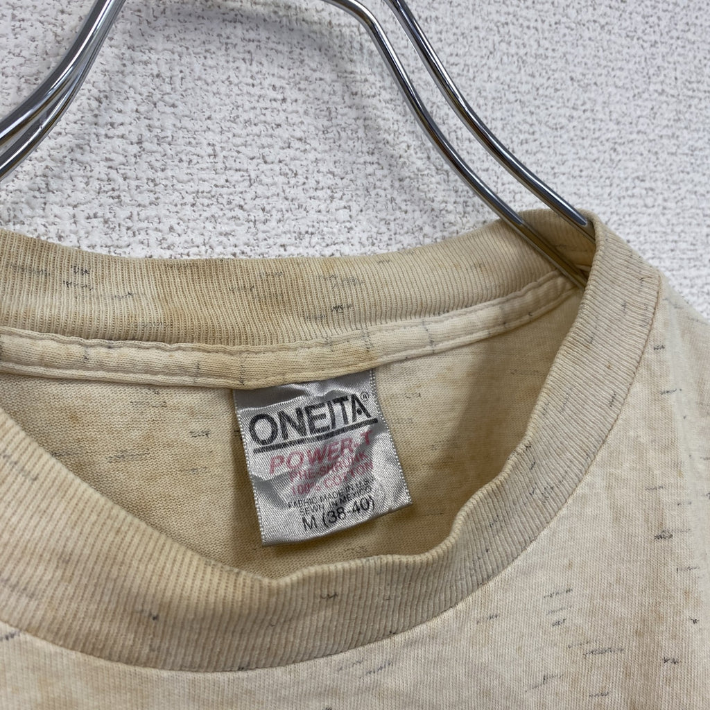 古着 used　90s　ONEITA　POWER-T　半袖プリントTシャツ　ラスベガス　LAS VEGAS　ベージュ　Mサイズ