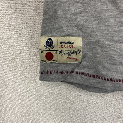 LAUNDRY　半袖リンガーTシャツ　シングルステッチ　前V　灰色　グレー　Lサイズ