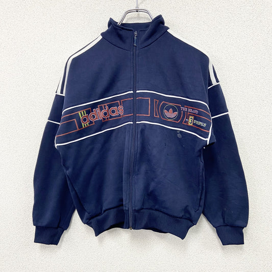 80s～　adidas　アディダス　トラックジャケット/ジャージ　トレフォイルロゴ　ヴィンテージ　紺　ネイビー　140サイズ