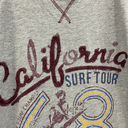 LAUNDRY　半袖リンガーTシャツ　シングルステッチ　前V　灰色　グレー　Lサイズ