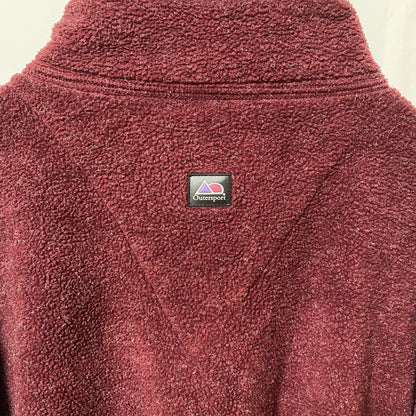 ～90s　Outersport　ハーフジップフリースジャケット/ボアジャケット　ハの字ポケット　ワンポイント　ボルドー　XLサイズ