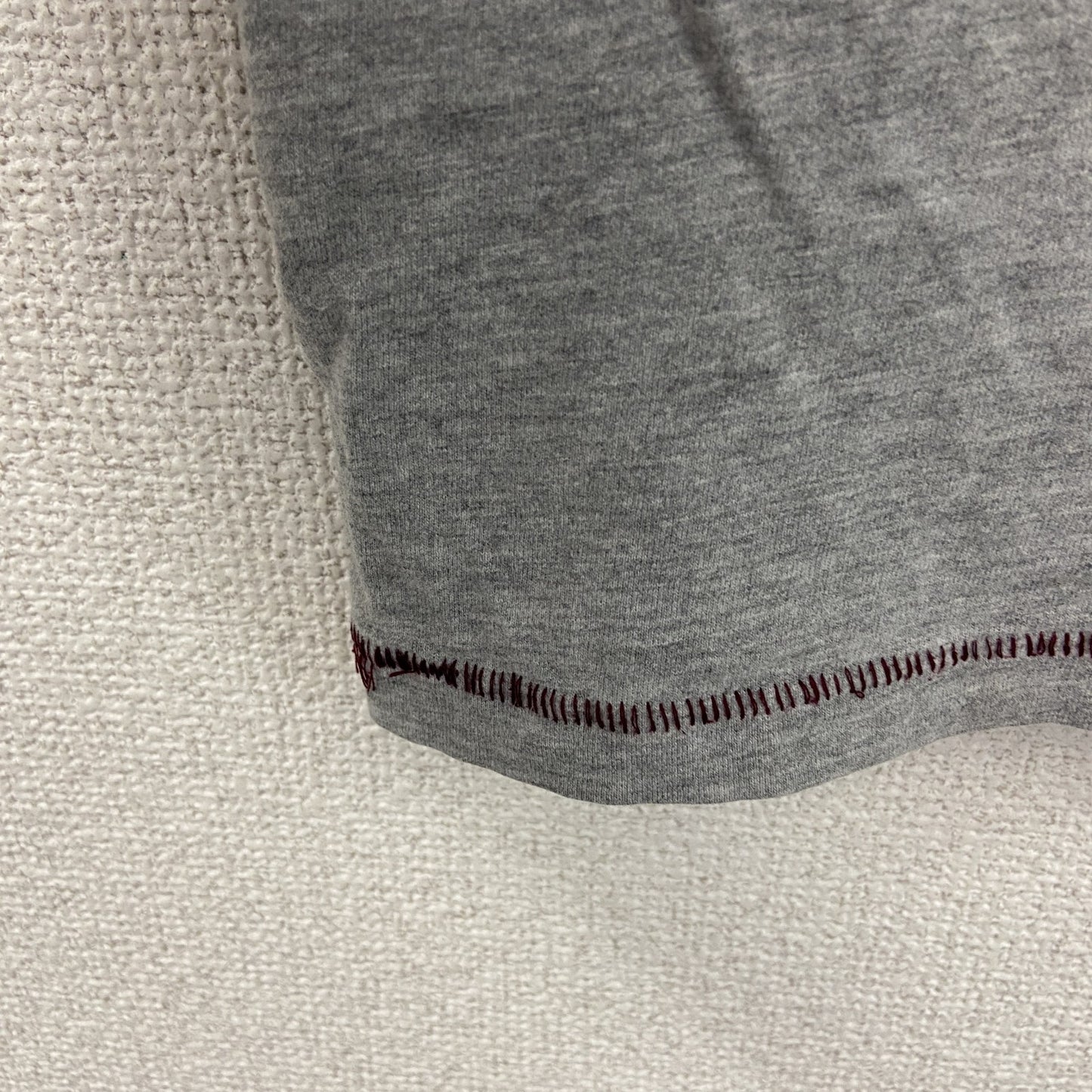 LAUNDRY　半袖リンガーTシャツ　シングルステッチ　前V　灰色　グレー　Lサイズ