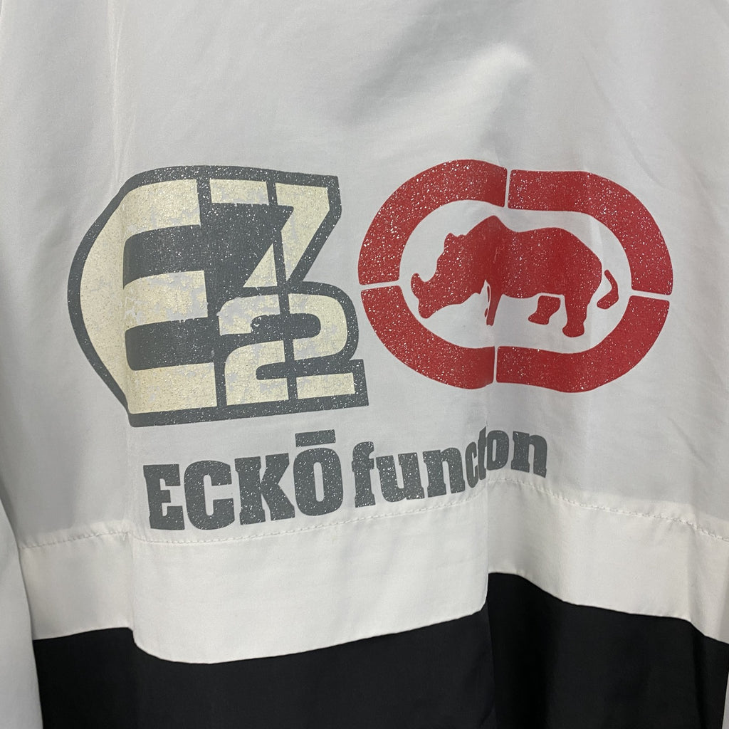 ECKO　エコーアンリミテッド　フルジップジャケット　デカロゴ　黒　ブラック　白　ホワイト　Lサイズ