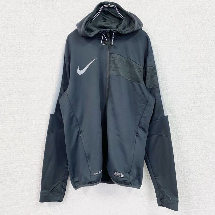 古着 used　NIKE　ナイキ　長袖フルジップパーカー　スポーツ　ジャージ　ワンポイント　DRI-FIT　Lサイズ