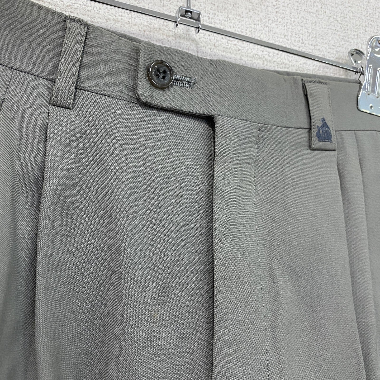 LANVIN　ランバン　ダブルスーツ　セットアップ　ヴィンテージ　グレー　カーキ　Sサイズ