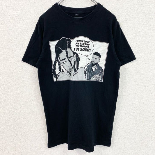 古着 used　Mistee Tee　半袖イラストプリントTシャツ　コミック　黒　ブラック　カジュアルデザイン　Mサイズ