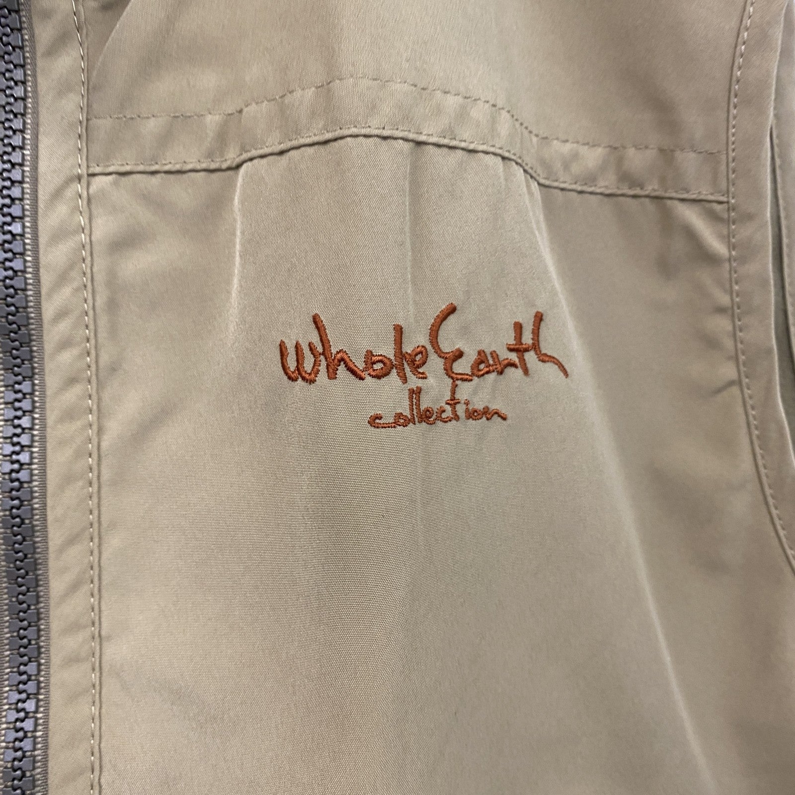 Whole Earth　ホールアース　トレッキングベスト　フィッシングベスト　ベージュ　Sサイズ