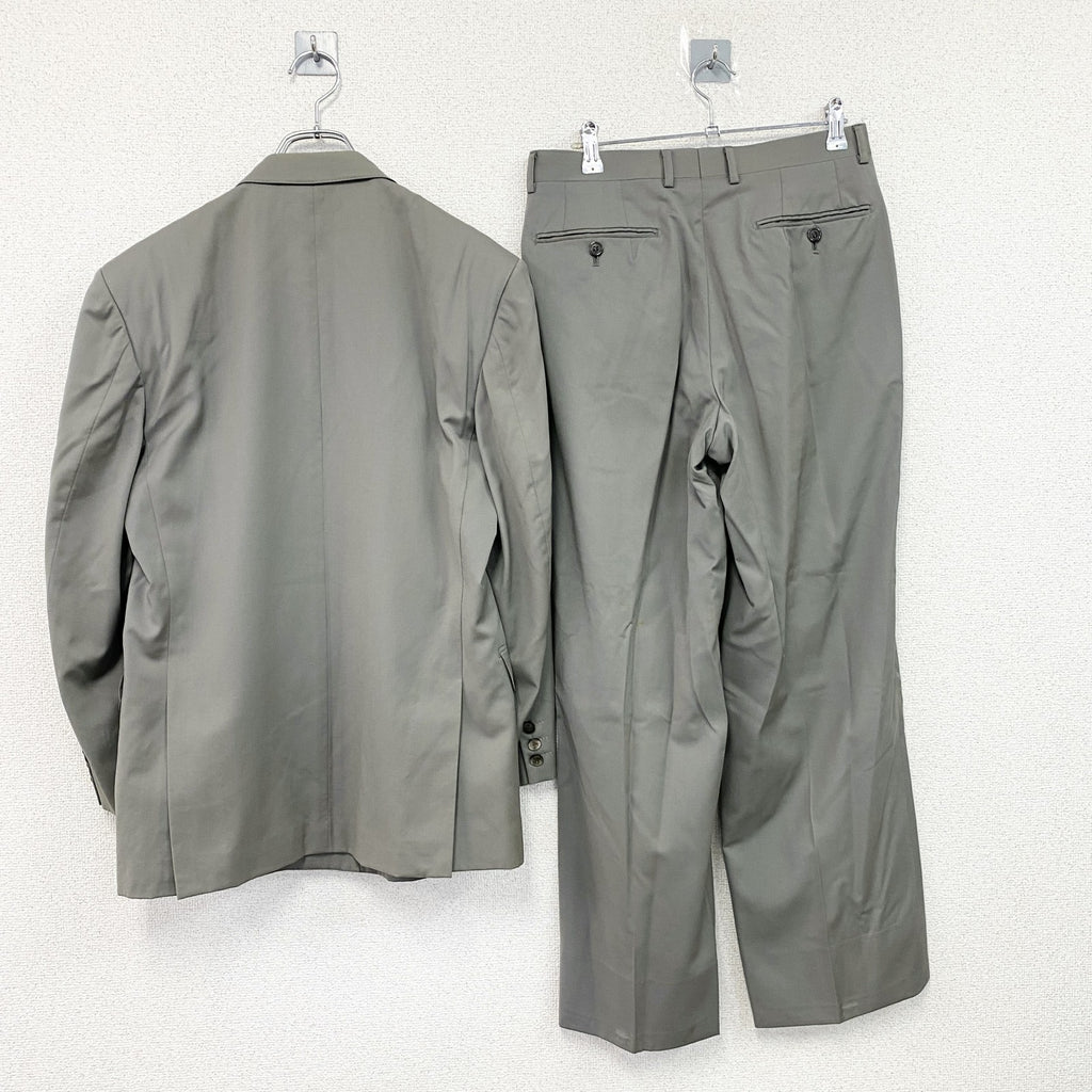 LANVIN　ランバン　ダブルスーツ　セットアップ　ヴィンテージ　グレー　カーキ　Sサイズ