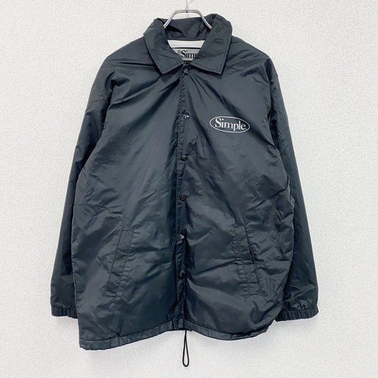 Simple Shoes　シンプルシューズ　コーチジャケット　デカロゴ　黒　ブラック　Lサイズ