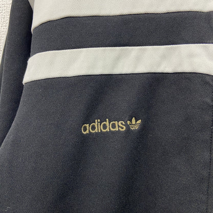 00s　adidas　アディダス　トラックジャケット/ジャージ　刺繍ロゴ　ヴィンテージ　黒　ブラック　白　ホワイト　Mサイズ