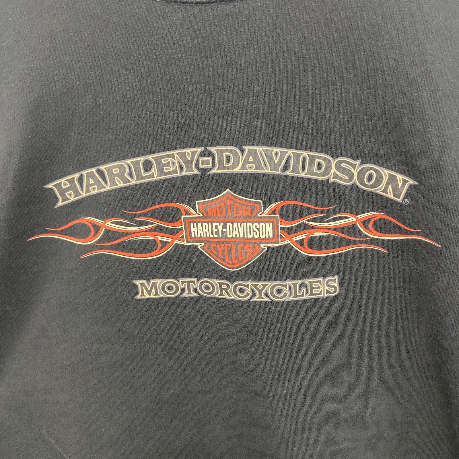 古着 used　HARLEY DAVIDSON　ハーレーダビッドソン　長袖Tシャツ　黒　ブラック　2XLサイズ
