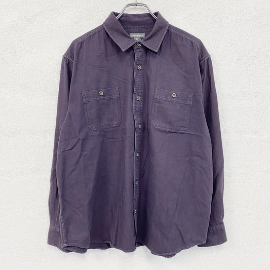 Eddie Bauer　エディーバウアー　長袖シャツ　2つポケット　紫　パープル　XLサイズ