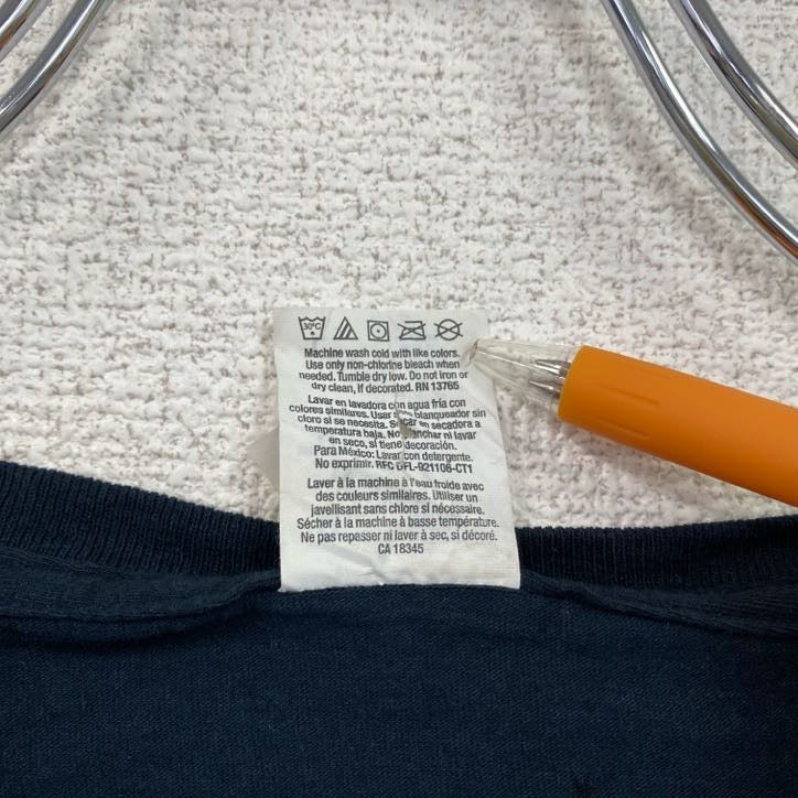 古着 used　FRUIT OF OF THE LOOＭ　半袖アニマルプリントTシャツ　狼　クルーネック　黒　ブラック　Lサイズ