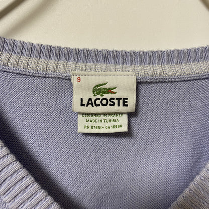 LACOSTE ラコステ　長袖Vネックニット　セーター　ワンポイントロゴ刺繍　オーバーサイズ　XXLサイズ