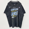 古着 used　NFL　半袖プリントTシャツ　ラムズ　アメフト　ロサンゼルス　NFCチャンピオンズ　グレー　XLサイズ