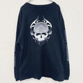 古着 used　HARLEY DAVIDSON　ハーレーダビッドソン　長袖Tシャツ　ドクロ　ファイヤーパターン　黒　ブラック