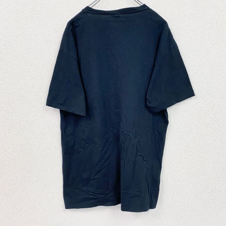 古着 used　FRUIT OF OF THE LOOＭ　半袖アニマルプリントTシャツ　狼　クルーネック　黒　ブラック　Lサイズ