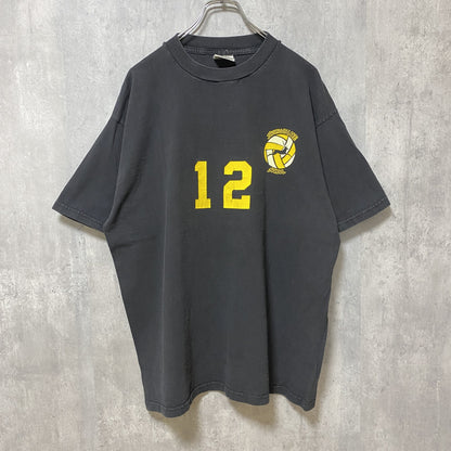 古着 used　TULTEX　半袖プリントTシャツ　黒　バックプリント　背番号　レトロデザイン　クルーネック　ビッグシルエット