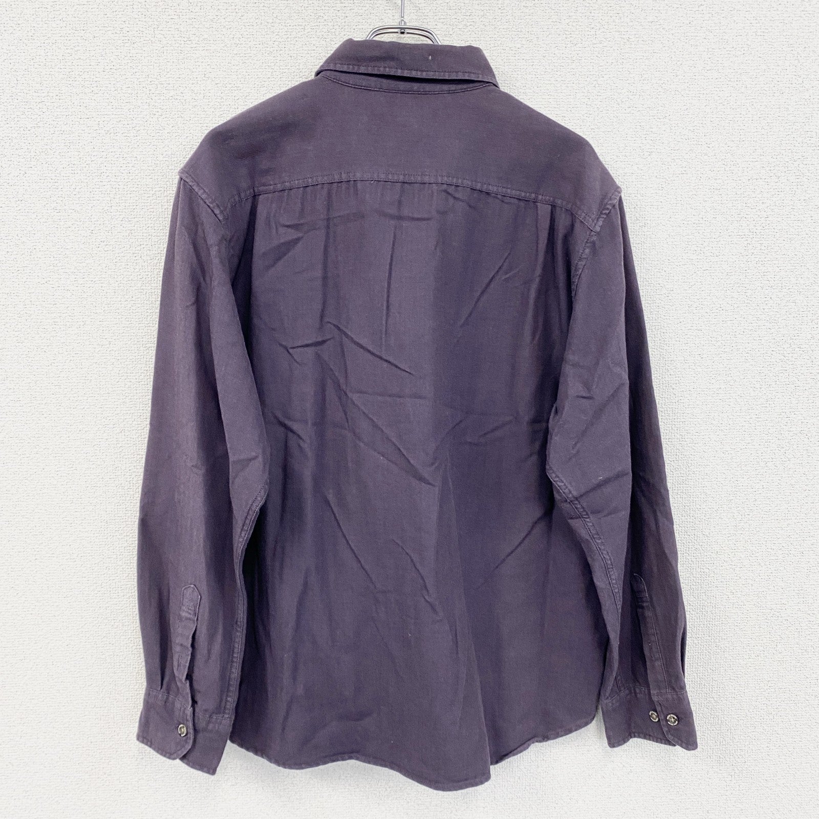 Eddie Bauer　エディーバウアー　長袖シャツ　2つポケット　紫　パープル　XLサイズ