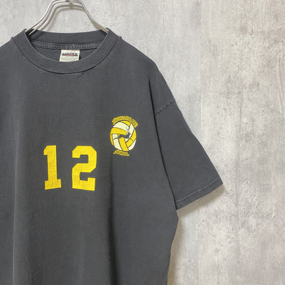 古着 used　TULTEX　半袖プリントTシャツ　黒　バックプリント　背番号　レトロデザイン　クルーネック　ビッグシルエット