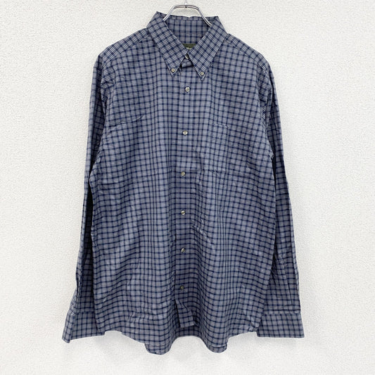 Eddie Bauer　エディーバウアー　長袖シャツ　ボタンダウンシャツ　チェック柄　青　ブルー　XLサイズ