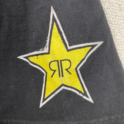 古着 used　THIS IS INSIDE　半袖両面プリントTシャツ　ROCKSTAR　星　エナジードリンク　黒　XLサイズ