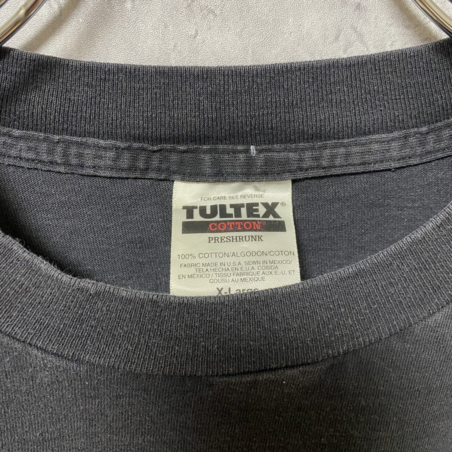 古着 used　TULTEX　半袖プリントTシャツ　黒　バックプリント　背番号　レトロデザイン　クルーネック　ビッグシルエット