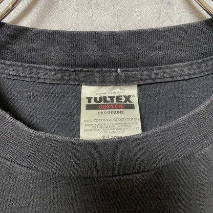 古着 used　TULTEX　半袖プリントTシャツ　黒　バックプリント　背番号　レトロデザイン　クルーネック　ビッグシルエット