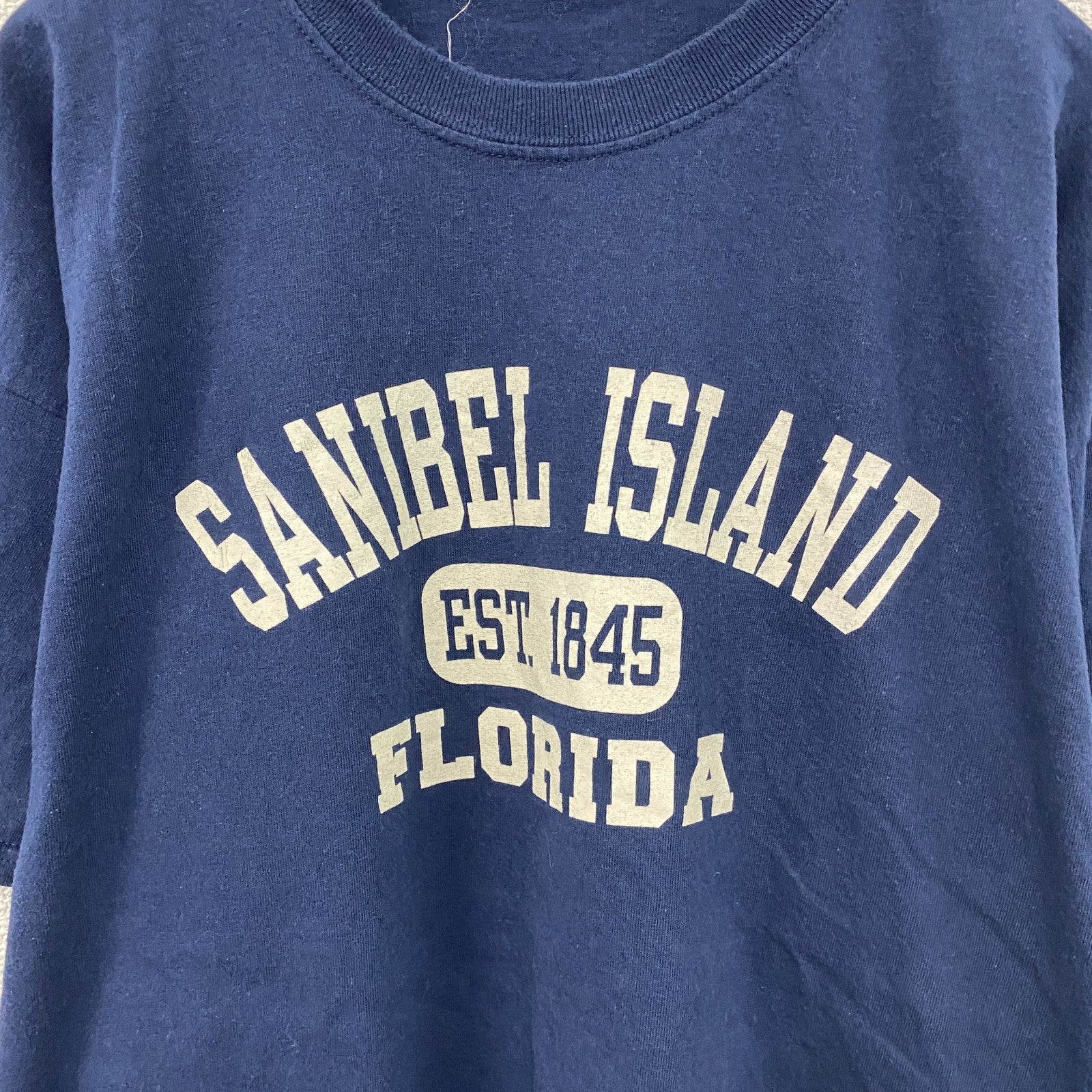 GILDAN　ギルダン　半袖Tシャツ　3連プリント　カレッジタイプ　紺　ネイビー　XLサイズ