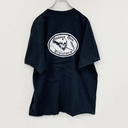 PORT&COMPANY　ポートアンドカンパニー　半袖プリントTシャツ　スカル　骸骨　黒　ブラック　2XLサイズ