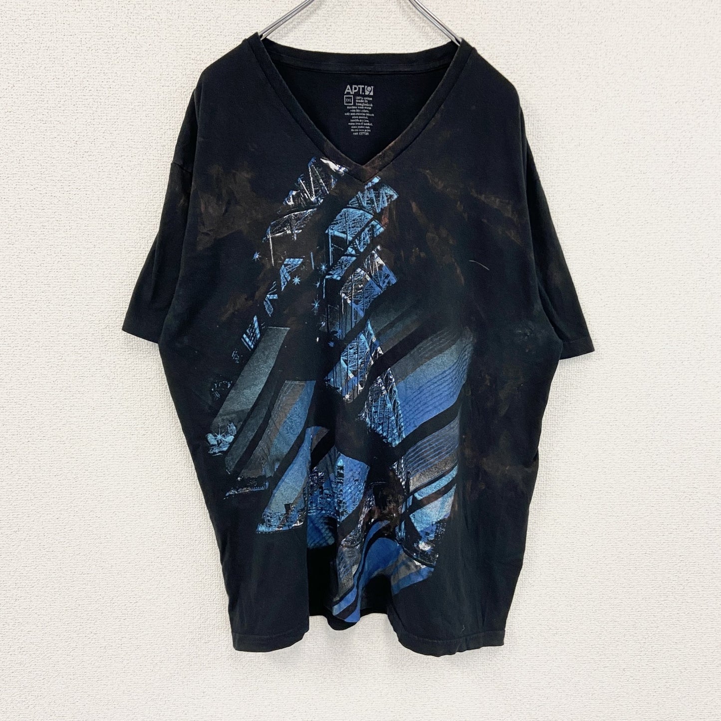 APT.9　半袖プリントTシャツ　黒　ブラック　2XLサイズ