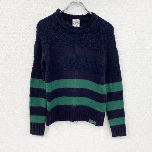 DIESEL　ディーゼル　Tricot&Co　ラムウールニットセーター　ボーダー　紺　ネイビー　Sサイズ