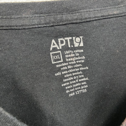 APT.9　半袖プリントTシャツ　黒　ブラック　2XLサイズ